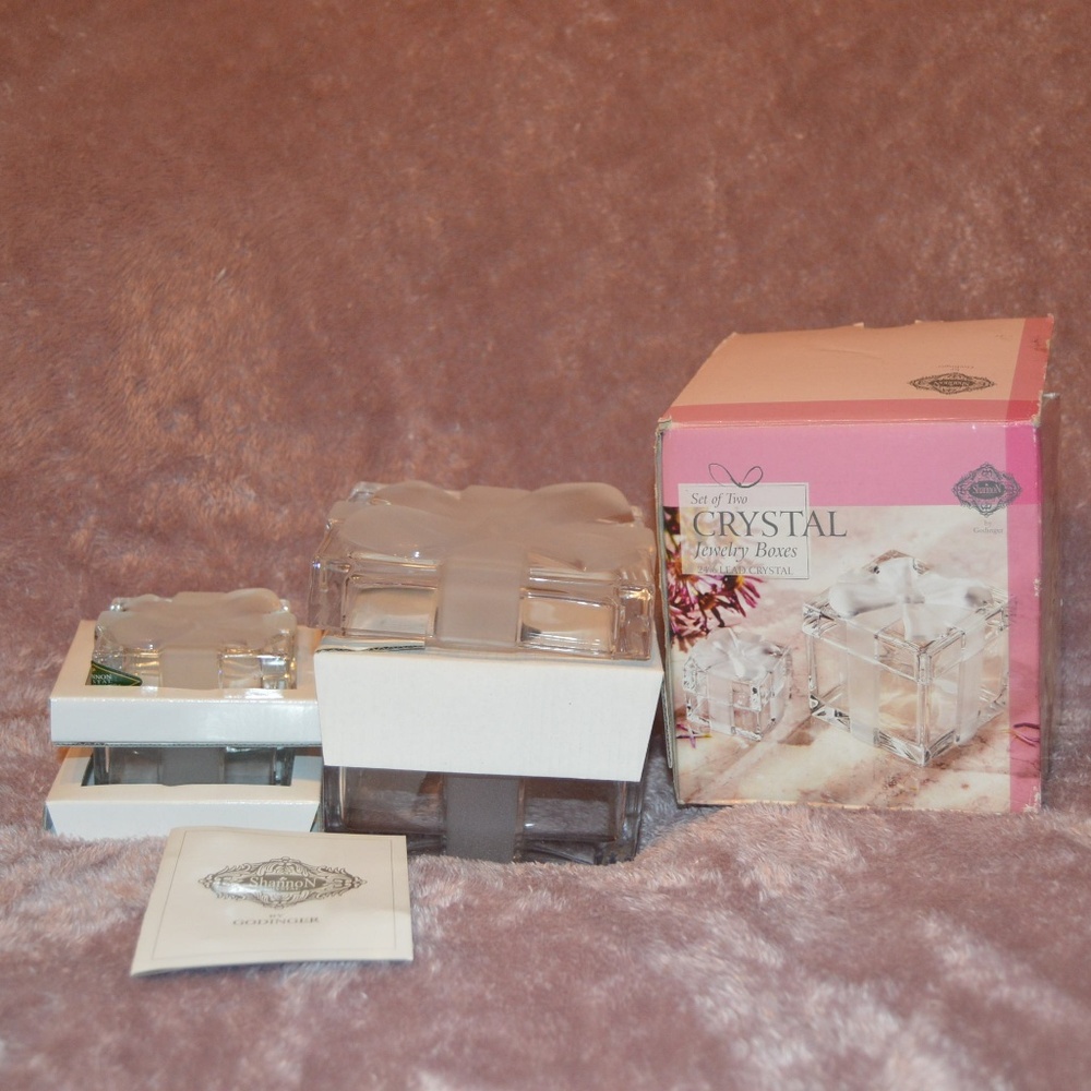 Set of Two Crystal Jewelry Boxes